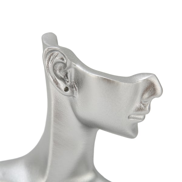 Smyckesdisplay Mannekäng Harts Silver Högglansig Multifunktionell Heminredning Örhängesdisplay Byst för Halsband M