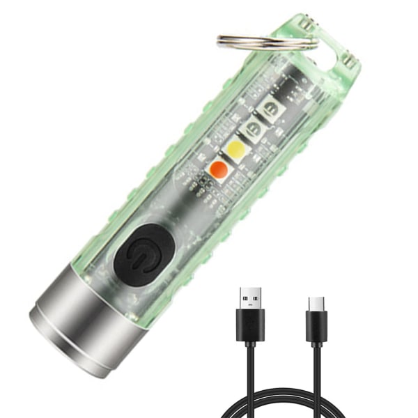 Mini LED Ficklampor USB Uppladdningsbar Liten Nyckelring Ficklampa, Bärbar Pocket Flash Light för daglig användning, Backpacking, Camping och vandring etc