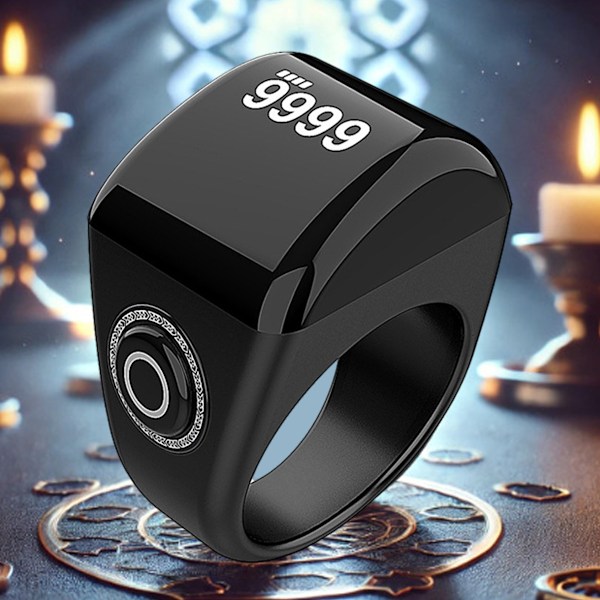 Smart Ring, Digital Azan Väckarklocka, Digital Tasbih Fingerräknare med OLED-skärm, Vattentät, APP-stöd Räknare Smart Ring 20mm