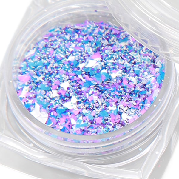 Holografiskt Nagelglitter, Hälsosamt Iridescent Pulver För Elegant Utsökt Design, Lämpligt För UV Gel Akryl Riktiga Naglar, Perfekt Gåva Till Din