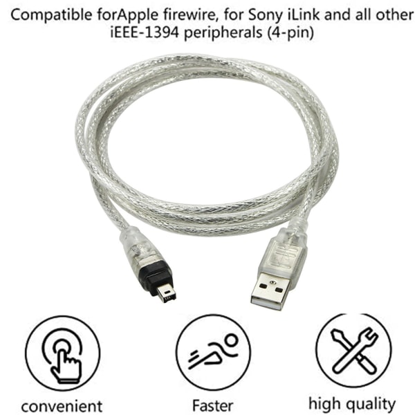 Kabel USB HANE till Firewire-kontakt till mini 4-stifts till Firewire-adapter för kringutrustning som endast är kompatibel med denna typ av adapter