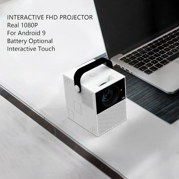 Projektor 1080p Touch 2GB RAM 32GB ROM Touch Interaktion 100ANSI LM Mini Portabel Projektor Trådlös Bluetooth 100‑240V AU-kontakt