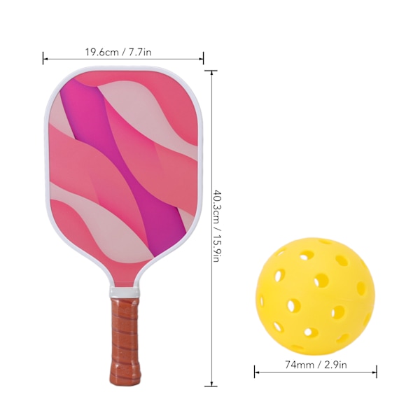 Pickleballracket, Livfullt färgad glasfiberyta för elitkraft och precision, Professionell pickleballracket för nybörjare och proffs