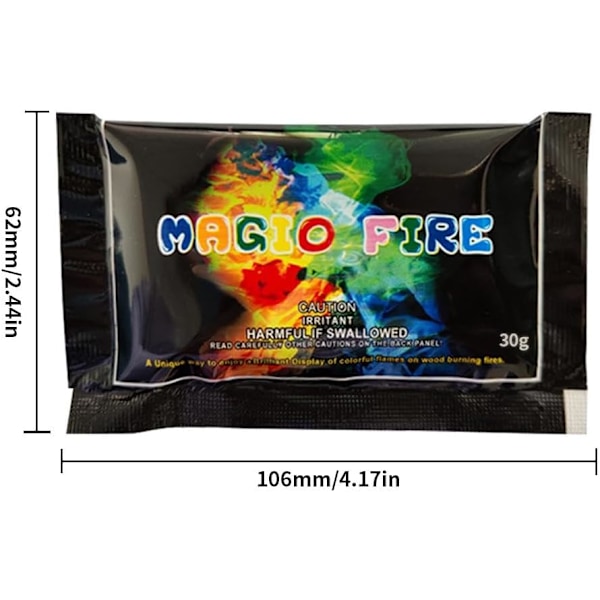 Mystic Fire Flame Color Changer | Långvarigt Pulver för Eldstäder | 30g | 5-pack 5-pack 30 g