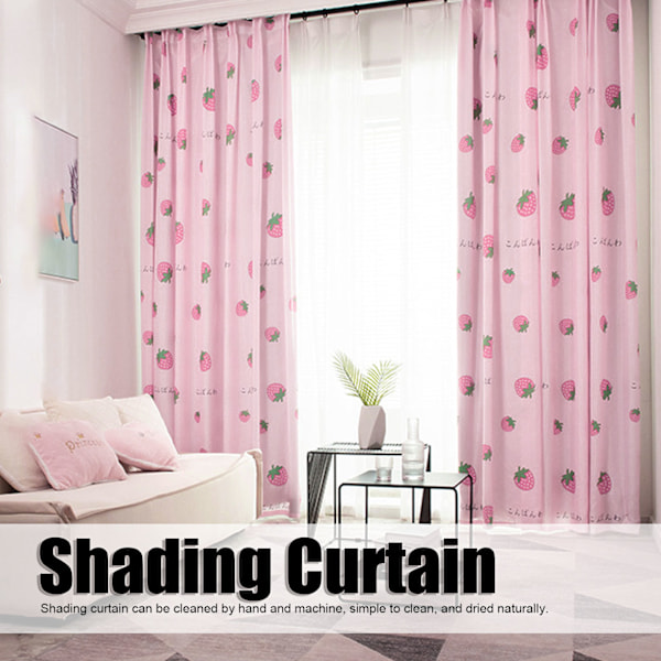 Kawaii Jordgubbstryck Queen Size Sänglakan, Jordgubbsmönstrad Sängkläder Set för Vardagsrum Sovrum Matsal (Rosa)