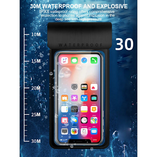 IPX8 Universal Vattentätt Fodral för iPhone 13 Vattentätt Fodral för iPhone 13 14 15 Plus 12 16 Mini Undervatten Mobilskydd Silver L Silver L