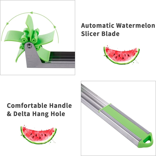 Vattenmelon Slicer Vindkvarn Cutter, 304 Rostfritt Stål Frukt