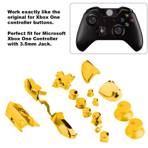 Kompletta knappsatser för Xbox One/Elite-kontroll (3,5 mm port) med handtagsknapp RBLB Siamese-knapp