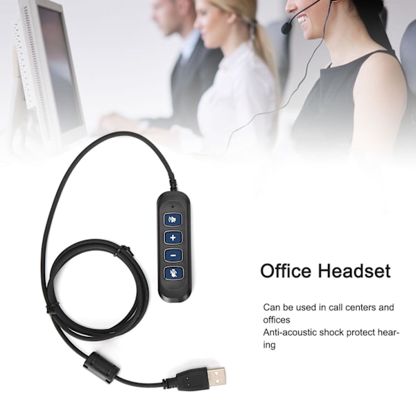 H901 USB-kontakt QD-kabeladapter Justerbar Volym Callcenter Headset Adapter för 3,5 mm Headset Utrustning Blå