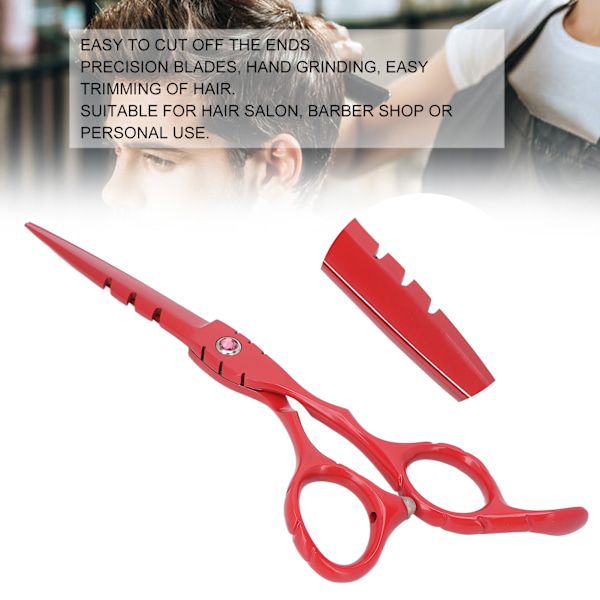 15 cm Rostfria Saxar Skägg Frisörsax Trimsax Klippare för Hemmasalong Barberare Röd