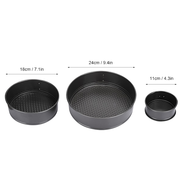 Professionell Bakform Set, Nonstick Springform med Löstagbar Botten för Jämn Värmefördelning, Läcksäker Cheesecake Bakform med Rostfritt Stål