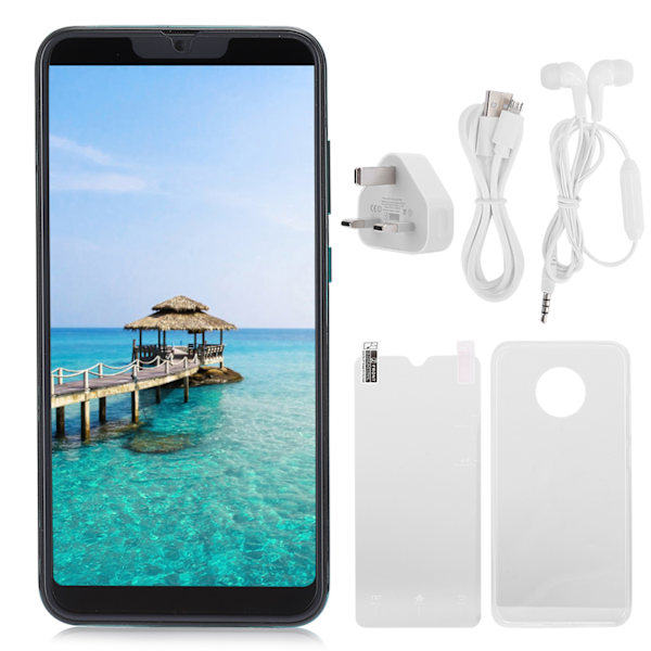 MIQOO Mate33 3+32G 6.1in Helskärm Dual Card Face ID Smartphone Grön (100-240V)UK