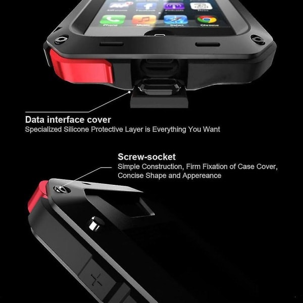 TG Heavy Duty Gorilla Metallfodral Case för Iphone 14 13 12 Xr X 8 Pro Max Se