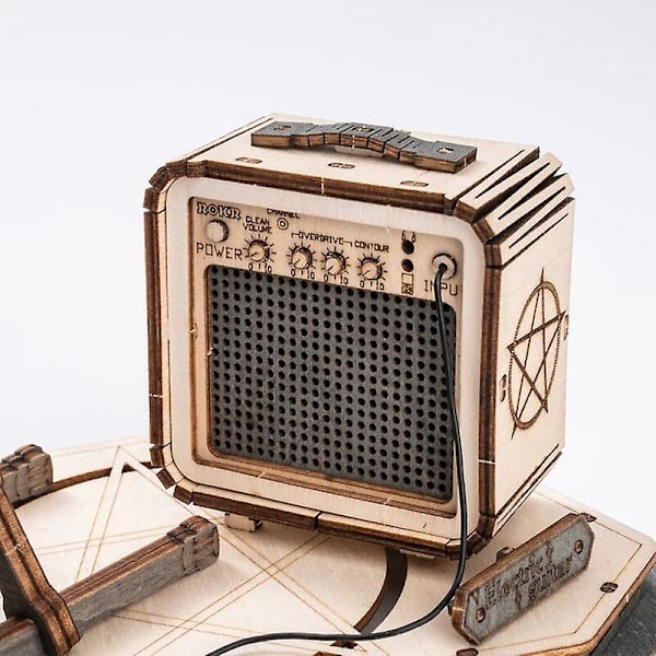Rokr Elektrisk gitarrmodell Present till barn Vuxen montering Kreativa leksaker Byggklossset 3d Träpussel Tg605k