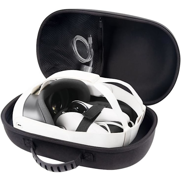 Väska för Meta Quest 3 Headset och Spelkontroll - Stötskyddande, Bärbar, Anti-Rep, Nätficka Parent