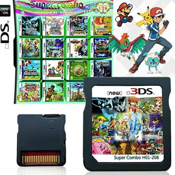 3DS NDS Game Card Combined Card 520 In 1 NDS Combined Card NDS Cassette 208/482 IN 208 in 01