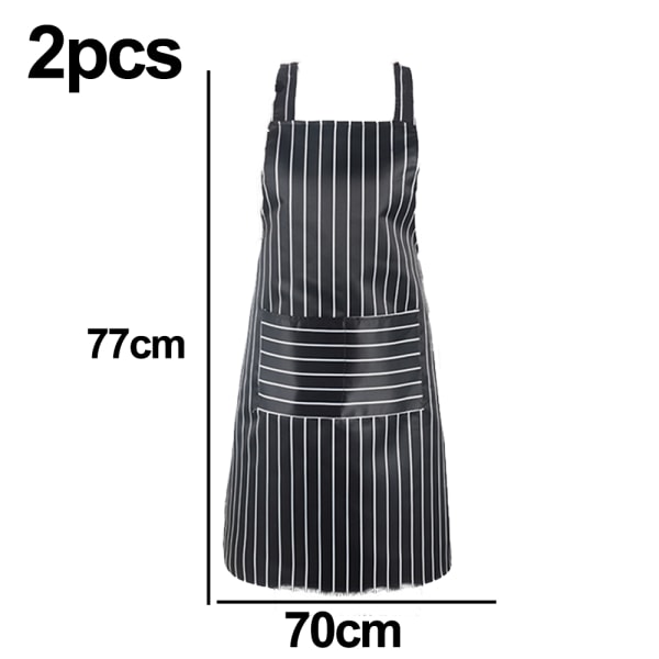 Kökets matlagningsförkläden, justerbar haklapp mjuk kock-svart