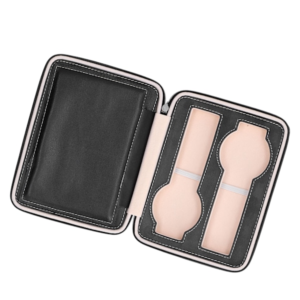 Elegant Klockpresentation, Rese-klocketuier med Mikrofiberläder och Bilsömnad för Män Kvinnor, Portabel Klockförvaring med Stor Kapacitet