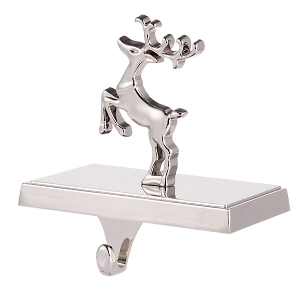 Julstrumpahållare i Metall Silver Julgran Strumpa Hängare Hylla Ornament Krok Halkfri Jul Gårdshus Öppen Spis Strumpahållare Style 2