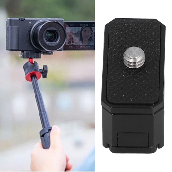 Snabbkopplingsplatta 1/4 tums skruvport Aluminium Anti-halkmatta QR-platta Kamerafäste Adapter för Zhiyun för Osmo Action för Insta360