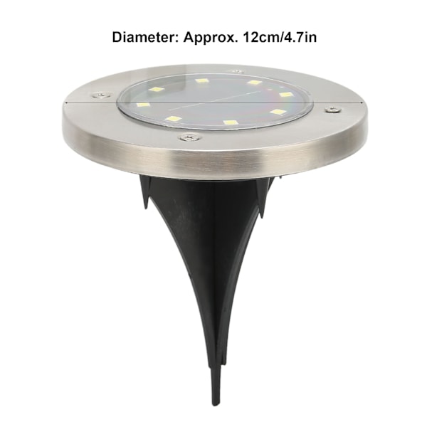 Solcellslampor för Mark 8LEDs Vattentäta Vitt Ljus Disk Solcellsdecklampor för Trädgårdar Passager 8 LEDs Vitt Ljus