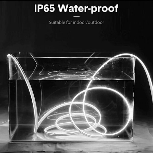 Flexibla neonljusremsor, vattentät neon LED-remsa, perfekt för utomhus- och inomhusdekor, 12V ljusremsa (utan tillbehör) - Vit