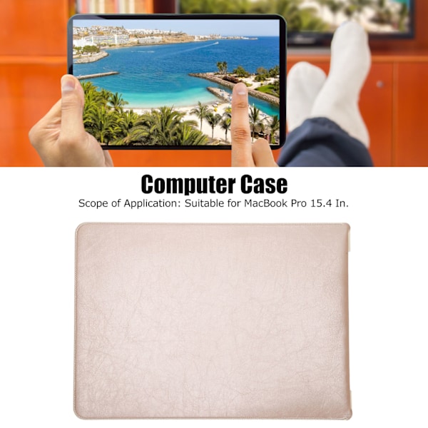 Laptopfodral 15,4 tum Slitstarkt Åldringsbeständigt Laptopfodral Portabelt Datorfodral för MacBook Pro A1398/A1707/A1990 Guld
