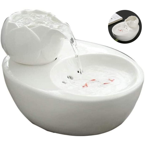 katzenbrunnen keramik Pet Wasserspender - Lotus Vertikale katzen trinkbrunnen - automatiskt Zirkulationsfilter Wasser Gesundheit und Hygiene Bottom