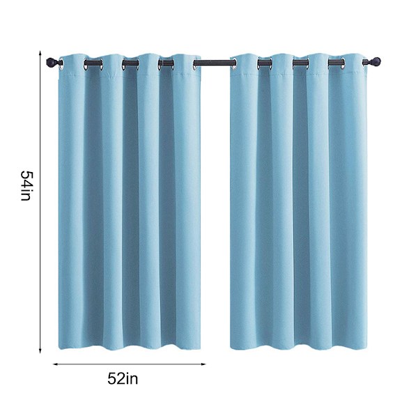 Gardiner 2 Paneler för Sovrum Vardagsrum Enfärgade Mörkläggande Termiskt Isolerade Ljudisolerade Energibesparande Öljetter Fönsterbehandling Draperier, 52x54, Style 4