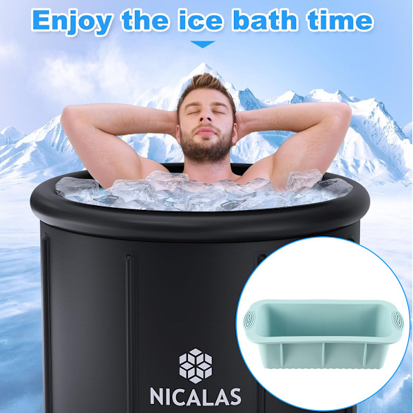 Isblockform för isbad, 6-pack 6,8 kg Stora Iskubformar, Silikon Isbad Isform Återanvändbara Atleter Kall Dyk Tillbehör Blue