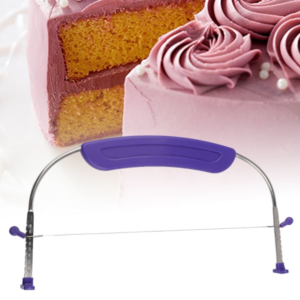 Lila rostfritt stål Cake Cutter Leveler såg med skala Baki