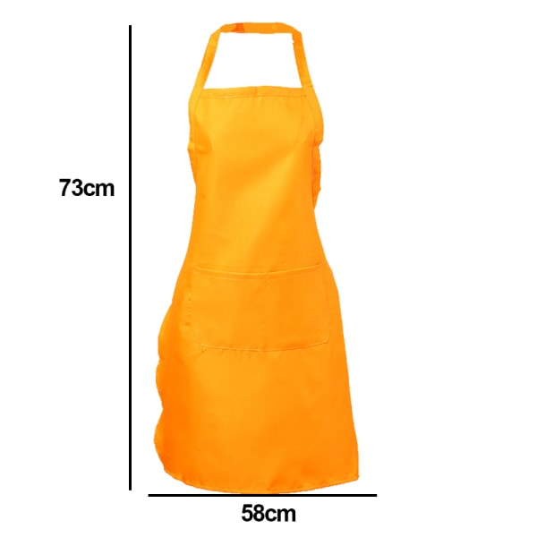 Bomull Justerbart Haklapp Förkläde Matlagning Köksförkläden-orange färg