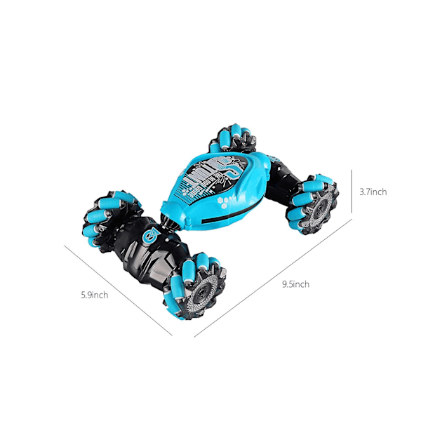 Geststyrd Induktionsvridning RC-bil Dynamisk Fjärrkontroll Leksaksdeformation Bil Barn Drift Stunt Fjärrkontroll Terrängfordon Blå 9 år gammal