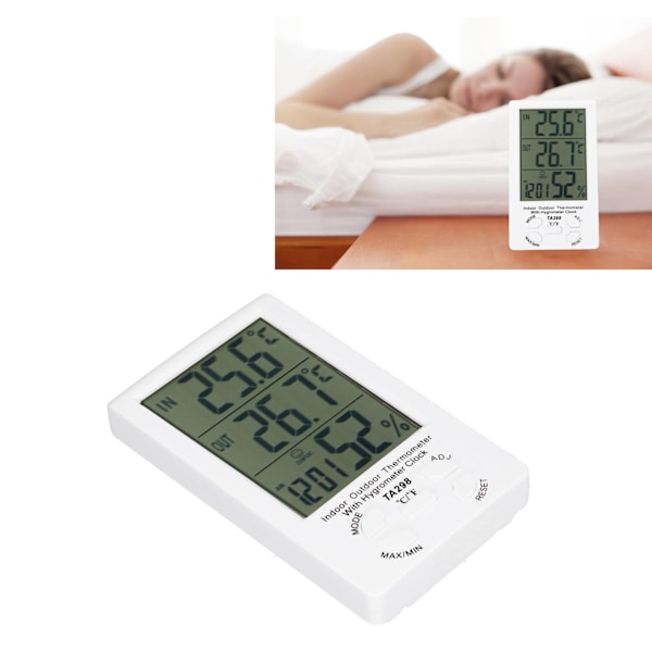 Digital Hygrometer Termometer För Inomhus Utomhus, Rumfuktighetstestare Med Visualiserad Stor LCD-skärm Och Enkel Installation För Hemmakontor