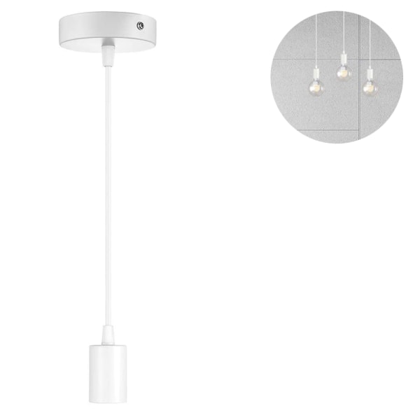 Lampupphängning i metall, E27 lampsotag med kabel, sladdpendel, pendellampskabel, idealisk för takbelysning