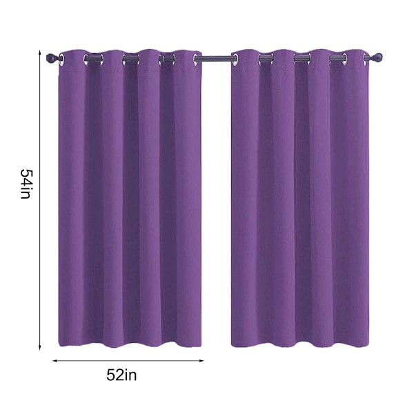 Gardiner 2 Paneler för Sovrum Vardagsrum Enfärgade Mörkläggande Termiskt Isolerade Ljudisolerade Energibesparande Öljetter Fönsterbehandling Draperier, 52x54, Style 2
