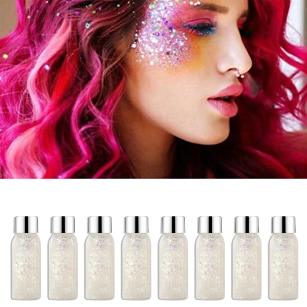 30ml Kroppsglitter Gel Smink Flytande Ögonskugga Långvarig Glittrig Glitter Gel för Festivalfest för Ansikte Ögon Hår Naglar 02