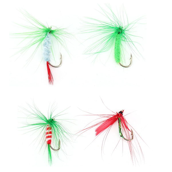 20 st Blandade Flugfiske Torra Flugor Fjäril Livslika Beten Kit för Öring Abborre Fisk (B)