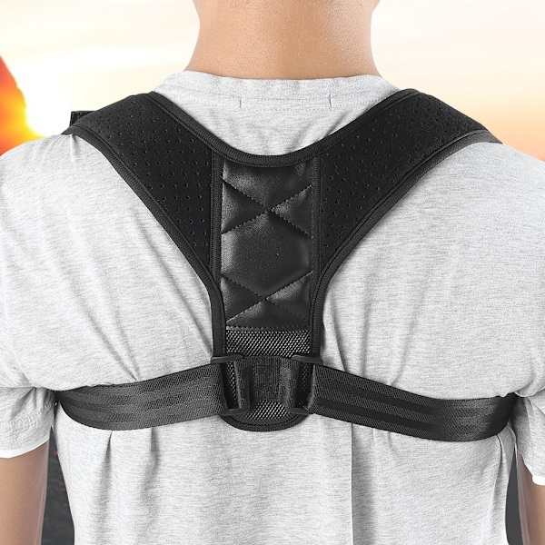 Hållningskorrigerare för Kvinnor och Män, Ergonomisk Design Ryggstöd med Nyckelbensstöd, Omedelbar Hållningsåterkoppling, Justerbar Passform, Andningsbar Svamp