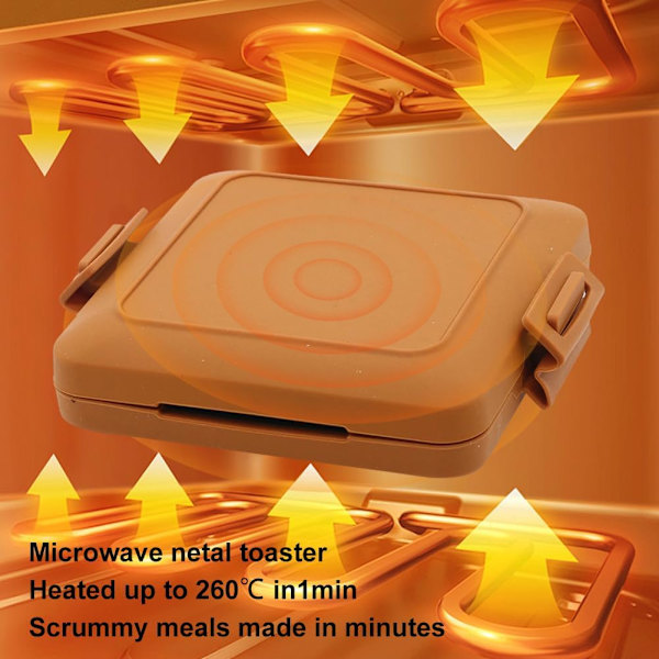 Micro Munchy Mikrovågsugnsmacka Maker, Silikon Sandwichmaskin, Diskmaskinsäker, Orange Orange