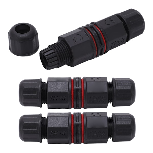 Vattentäta kontakter, högtemperaturbeständiga för utomhusbelysning, LED-modullampor, geografisk belysning, fontäner, 3-pack