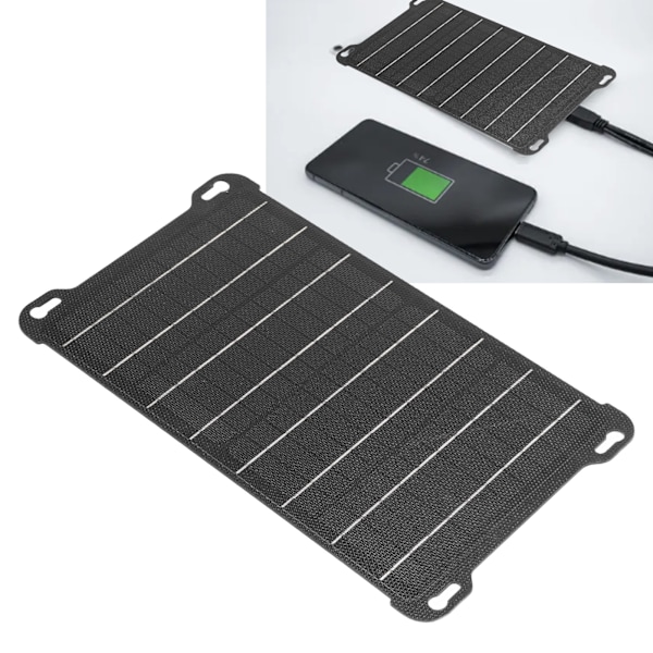 Monokristallin Högeffektiv Solpanel, 15W Portabel Solcellsladdare med Dubbla USB-utgångar, Lättviktig för Cykling och Bergsklättring