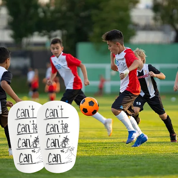 1 par Mini Benskydd för Fotboll, Extra Små Fotbolls Benskydd Skyddande Benskydd Utrustning Små Benskydd för Tonåringar Barn Vuxna White Black