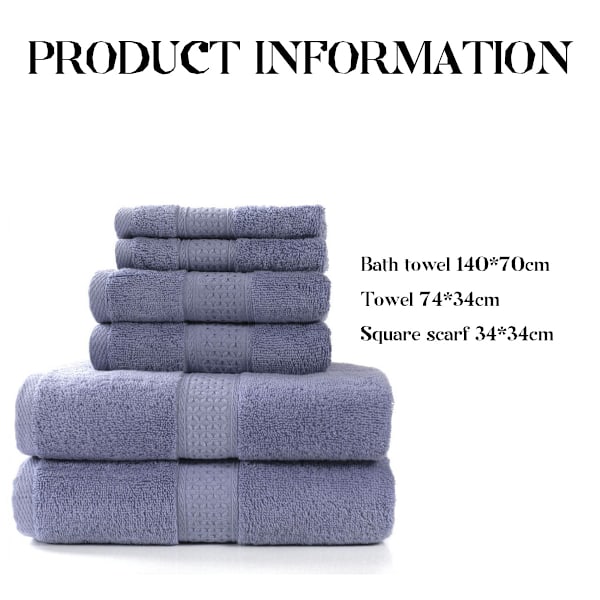 Ultra Soft 6-delars handduksset - 100 % bomull, innehåller 2 x 140X70 extra stora badlakan, 2 x 34X75 handdukar, 2 x 33X33 ansiktshanddukar.