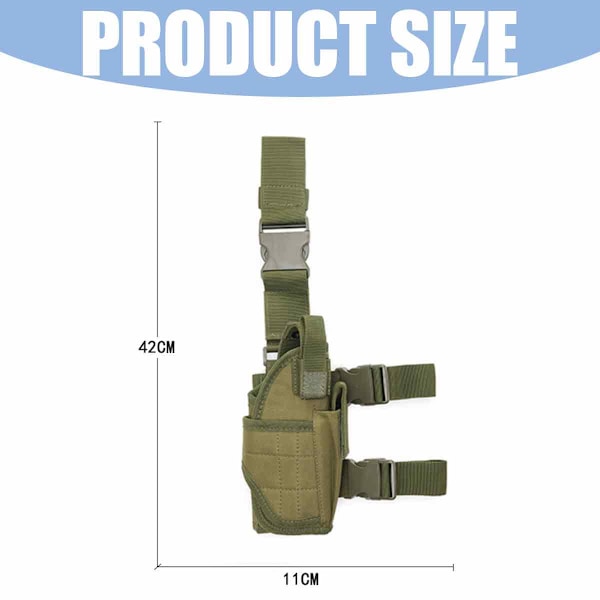 Benhölster, Taktiskt Lårpistolhölster, Justerbart Högerhands Lårhölster för Män, Benhölster Military Green