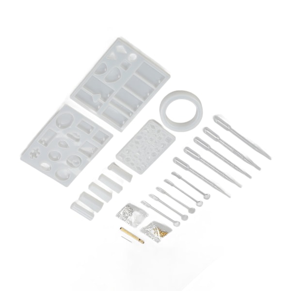 DIY Smyckestillverkningsformar Återanvändbara Mjuka Hållbara Slätare DIY Resinformar Kit för Hängsmycketillverkning