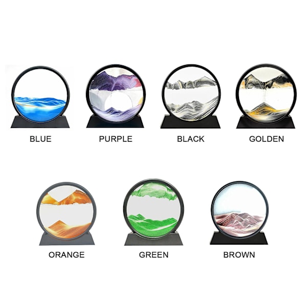 Rörlig sandkonstbild Timglas Deep Sea Sandscape Glas Quicksand 3d Målning Guld Gold