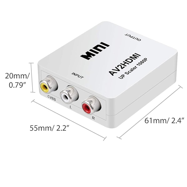 Audio Video Converter, 1080P HDMI-utgång för oöverträffad visuell klarhet, Plug and Play-funktionalitet, Stöder PAL NTSC, för bred enhetskompatibilitet