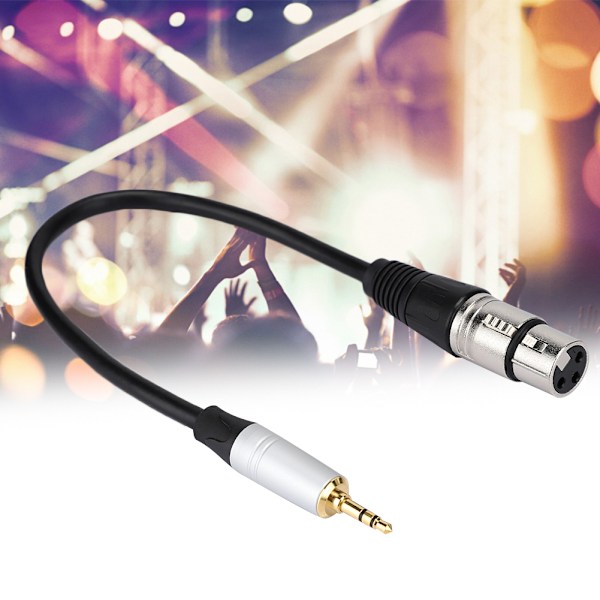 Professionell ljudanslutningskabel, Mini XLR hona till 3,5 mm hane adapterkabel för högkvalitativ signalöverföring mellan headset och elgitarrer