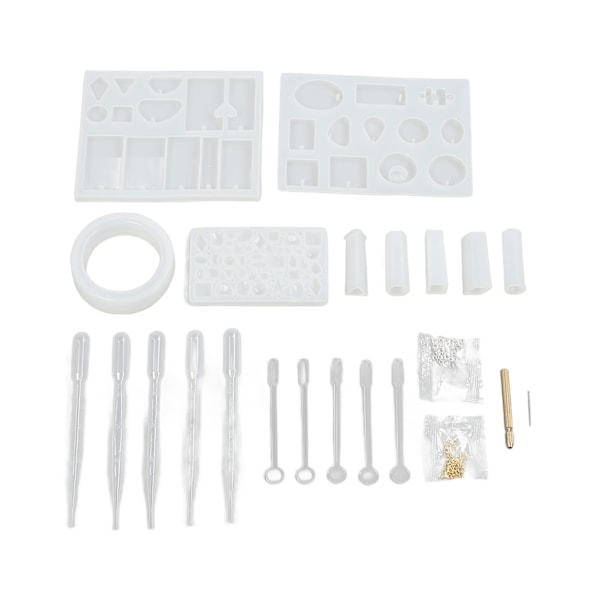 DIY Smyckestillverkningsformar Återanvändbara Mjuka Hållbara Slätare DIY Resinformar Kit för Hängsmycketillverkning